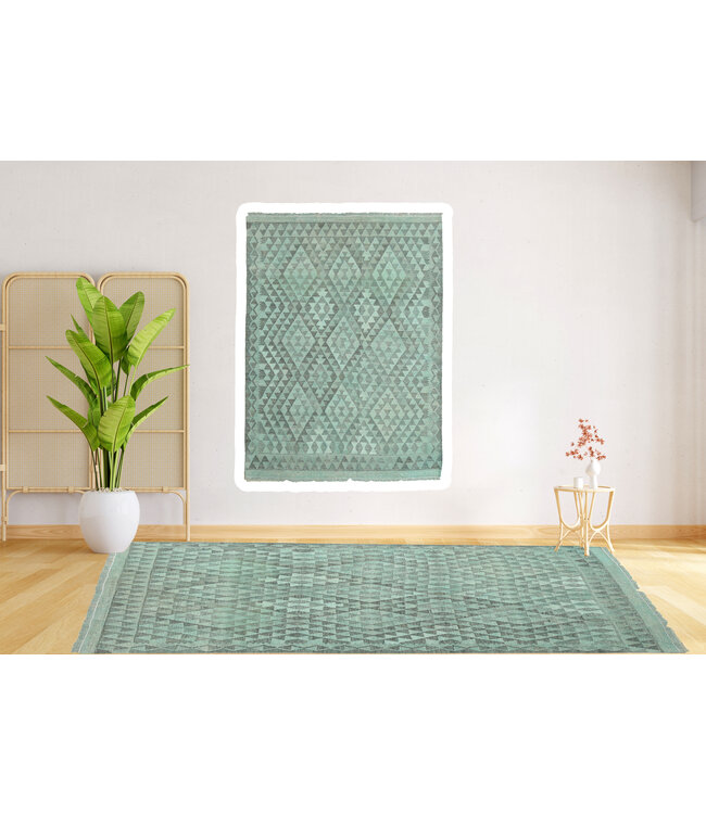 174x127 cm Handwoven Natural  Wool Kelim Area Rug