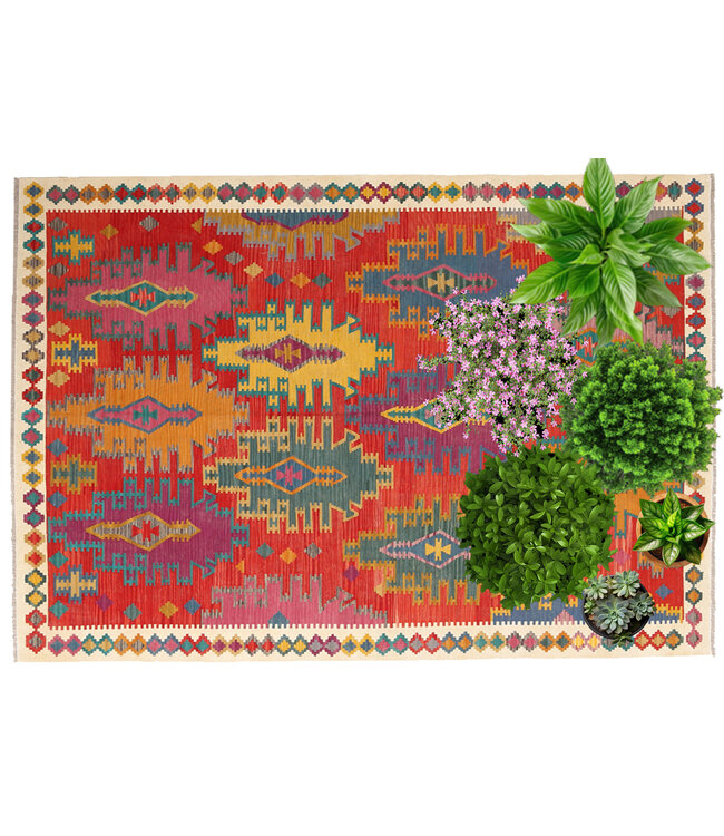 Naila kelim 294x203 cm handmade Afghan  traditional Kilim Area Rug Wool Carpet