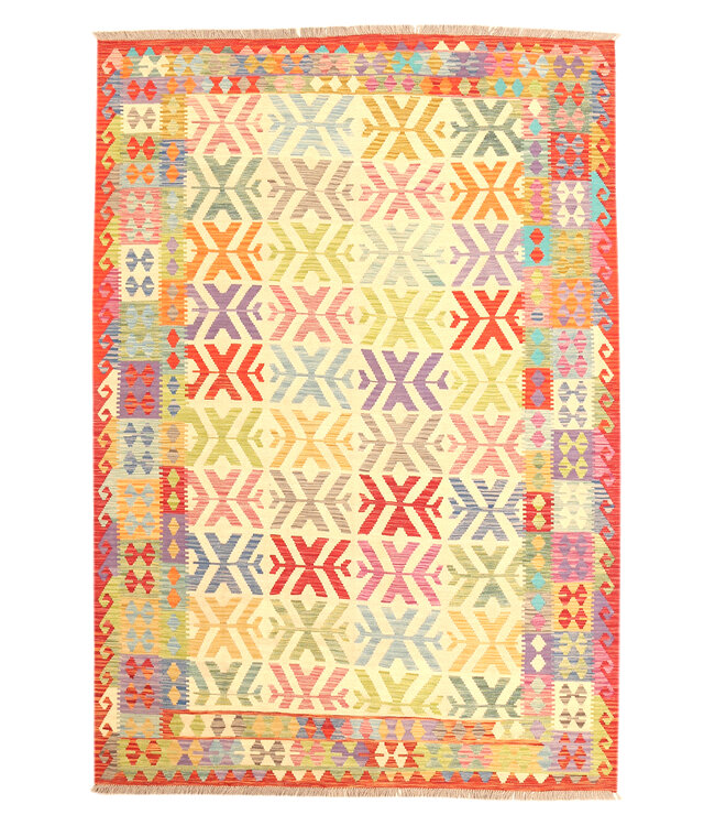 Hand Woven Afghan Wool Kilim Area Rug 303x200 cm