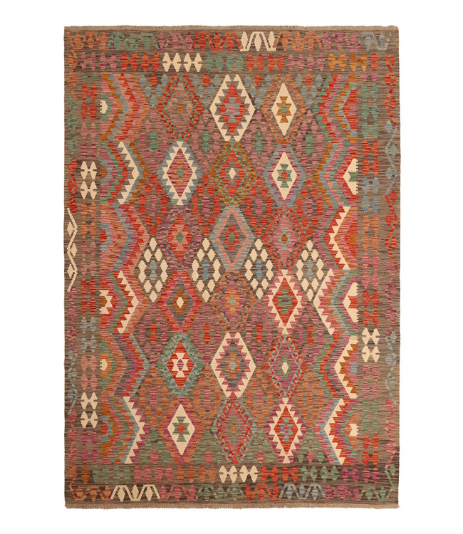 297x204cm Handwoven Traditional Kelim Area Rug Wool Carpet