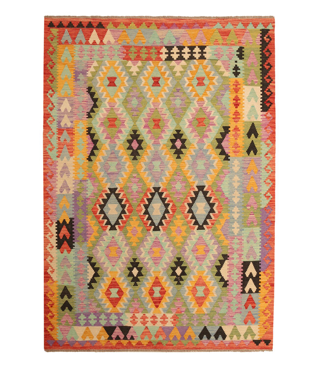 297x204cm Handwoven Traditional Kelim Area Rug Wool Carpet