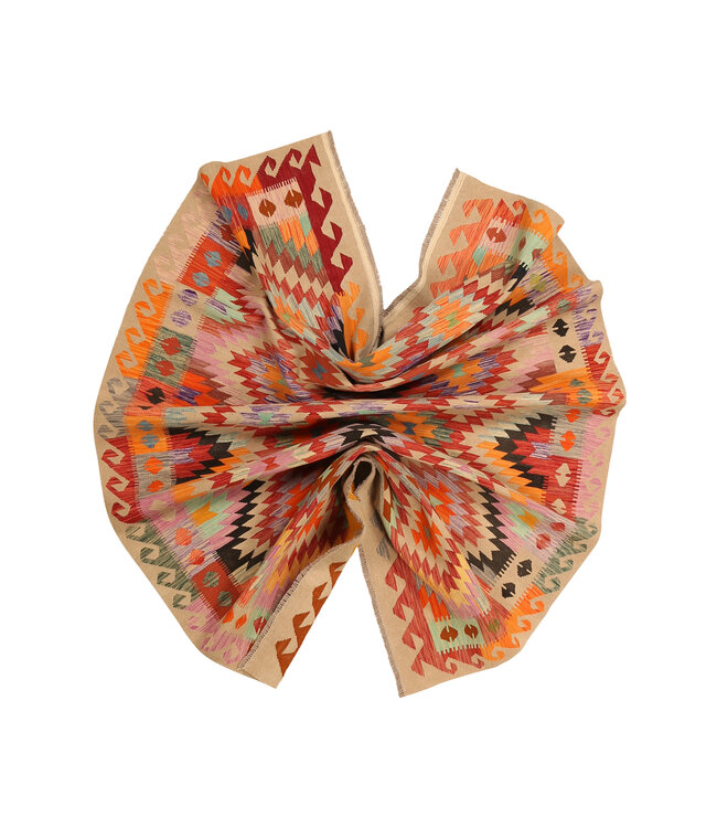 302x196cm Handgewebter Traditioneller Kelim Teppich Woll