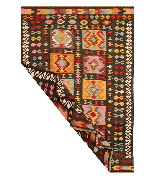 293x200cm Handgewebter Traditioneller Kelim Teppich Woll