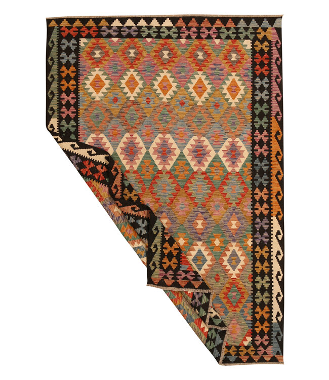 300x205cm Handwoven Traditional Kelim Area Rug Wool Carpet