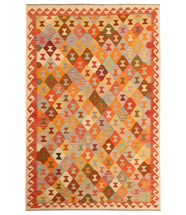 300x201cm Handwoven Traditional Kelim Area Rug Wool Carpet