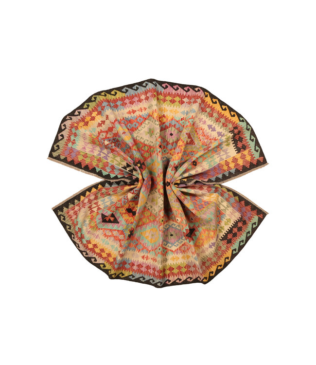 301x207cm Handgewebter Traditioneller Kelim Teppich Woll