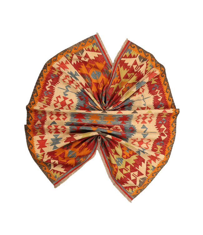 295x204cm Handgewebter Traditioneller Kelim Teppich Woll