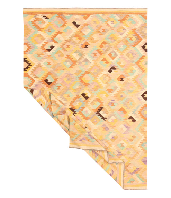 298x200cm Handgeweven Traditionele Kelim Vloerkleed Wol Tapijt