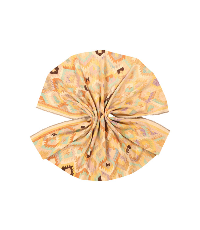 298x200cm Handgeweven Traditionele Kelim Vloerkleed Wol Tapijt