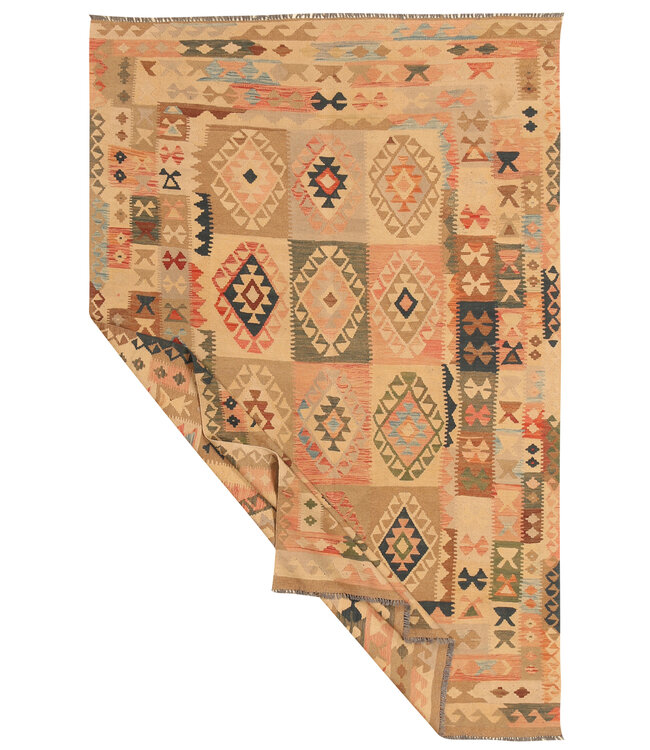 306x199cm Handwoven Traditional Kelim Area Rug Wool Carpet