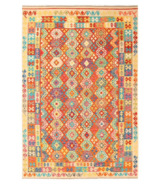 Kelimshop 300204cm Handwoven Traditional Kelim Area Rug Wool Carpet
