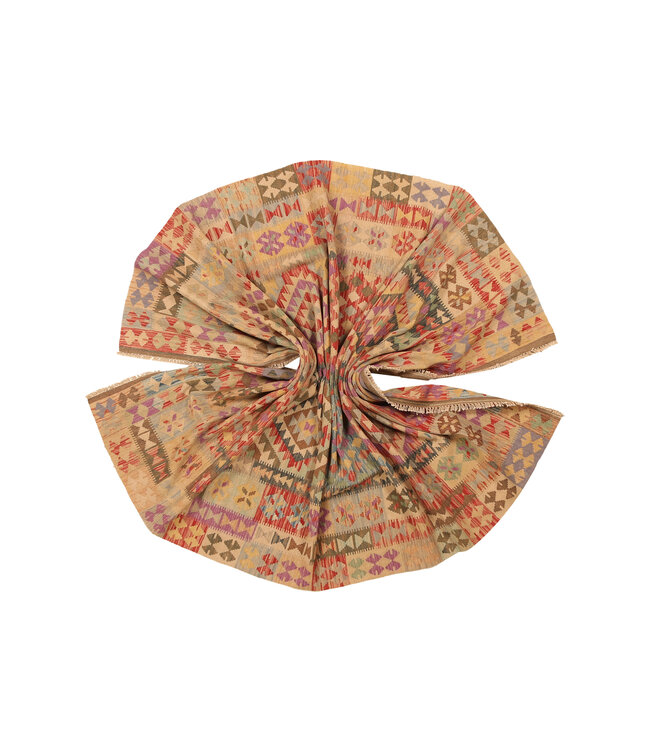 297x199cm Handgewebter Traditioneller Kelim Teppich Woll