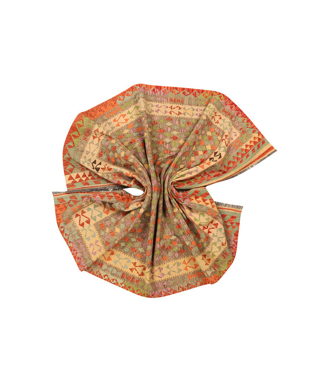 295x200cm Handgeweven Traditionele Kelim Vloerkleed Wol Tapijt