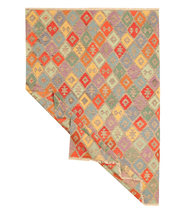 293x200cm Handwoven Traditional Kelim Area Rug Wool Carpet