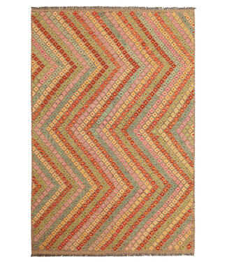 Kelimshop 305x206cm Afghanischer orientalischer Wollteppich handgefertigter Kelim-Teppich