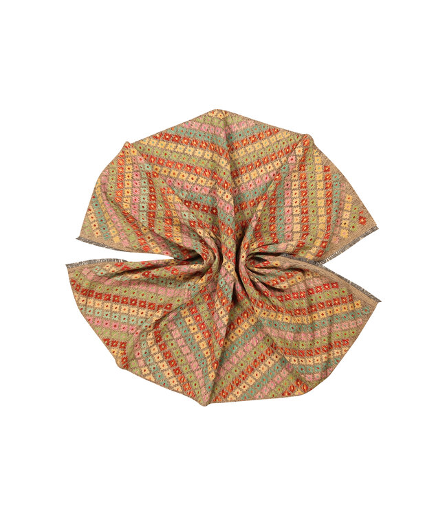 305x206cm Afghanischer orientalischer Wollteppich handgefertigter Kelim-Teppich