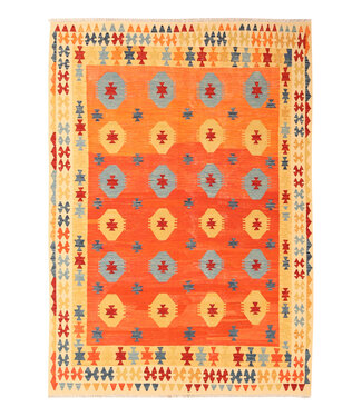 Kelimshop 288x201cm Afghanischer orientalischer Wollteppich handgefertigter Kelim-Teppich Kelimshop 288x201cm Afghanischer orientalischer Wollteppich handgefertigter Kelim-Teppich