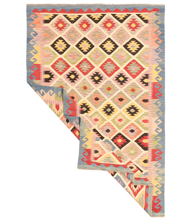 309x200cm Afghaans oosters wollen tapijt handgemaakt Kelim-kleed