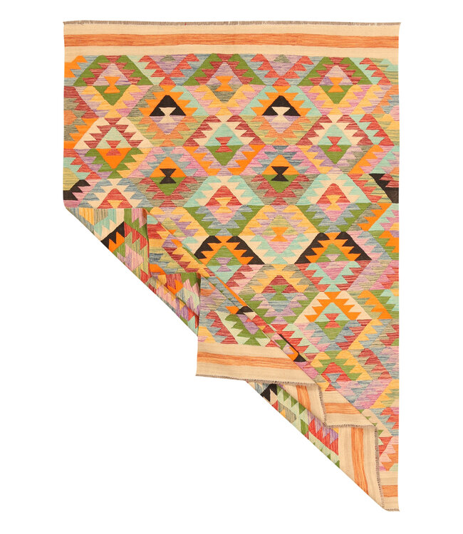 300x204cm Afghaans oosters wollen tapijt handgemaakt Kelim-kleed