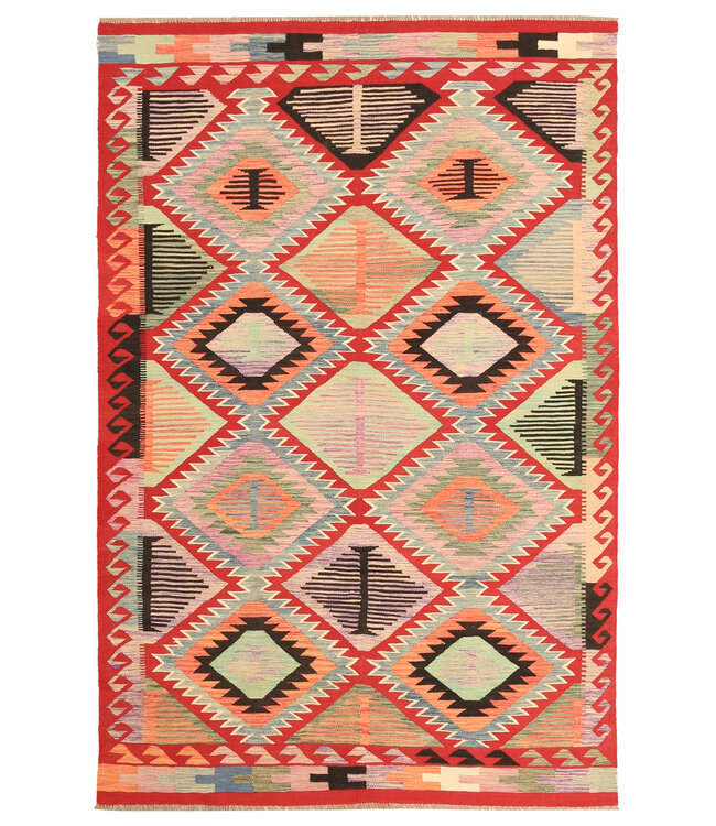 297x194cm Afghan Oriental wool carpet Handmade Kelim Rug