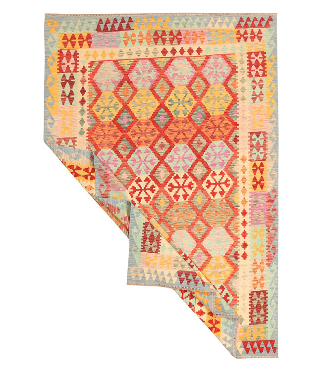 308x207cm Afghan Oriental wool carpet Handmade Kelim Rug