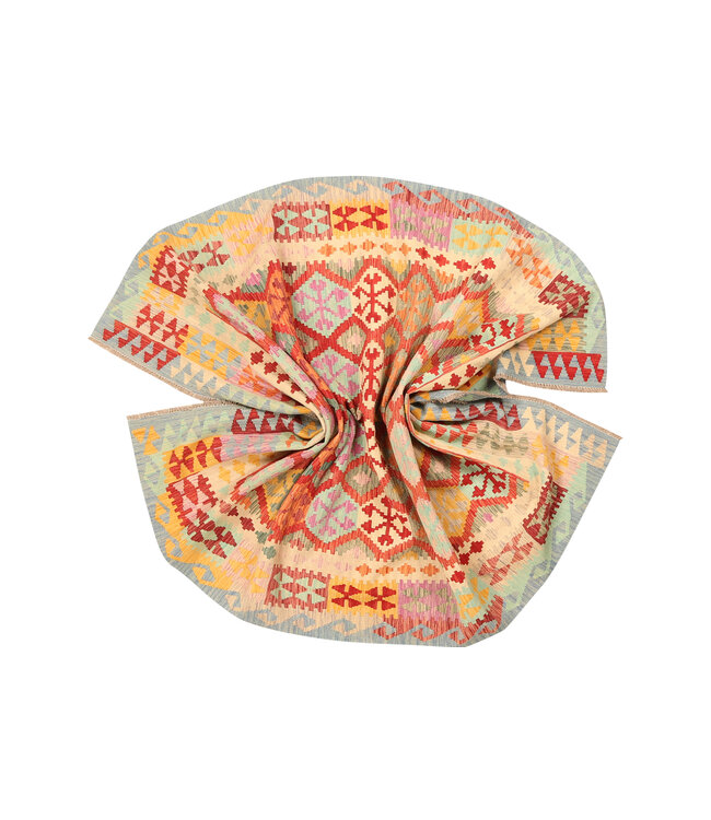 308x207cm Afghanischer orientalischer Wollteppich handgefertigter Kelim-Teppich