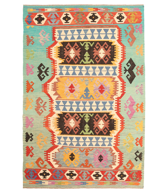 300x198cm Afghaans oosters wollen tapijt handgemaakt Kelim-kleed