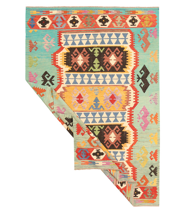 300x198cm Afghan Oriental wool carpet Handmade Kelim Rug