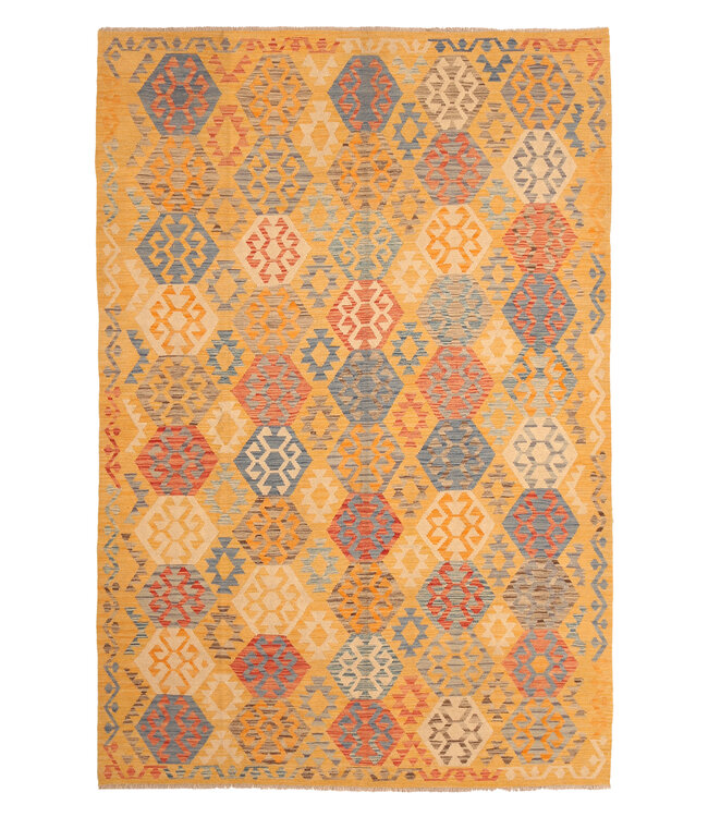 295x200cm Afghanischer orientalischer Wollteppich handgefertigter Kelim-Teppich