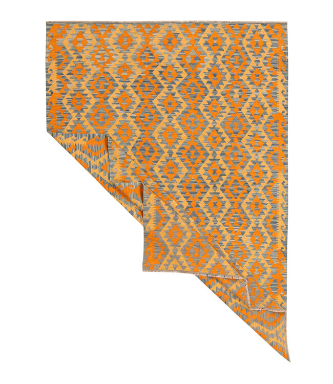 291x200cm Afghanischer orientalischer Wollteppich handgefertigter Kelim-Teppich