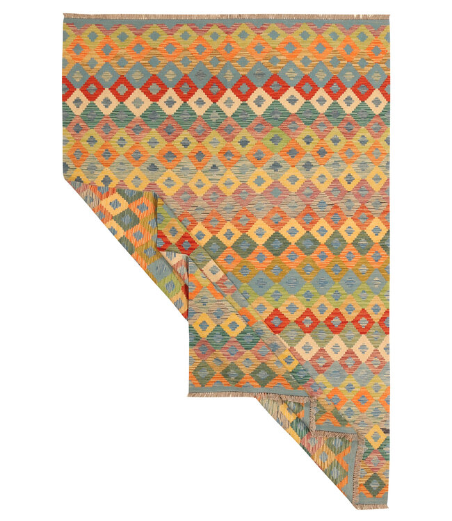 301x202cm Afghan Oriental wool carpet Handmade Kelim Rug