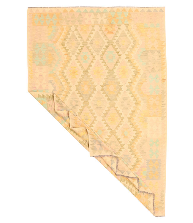 293x192cm Afghanischer orientalischer Wollteppich handgefertigter Kelim-Teppich