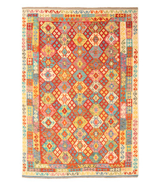 Kelimshop 307x210cm Afghanischer orientalischer Wollteppich handgefertigter Kelim-Teppich