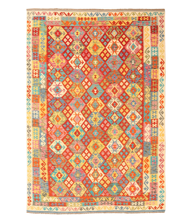 307x210cm Afghaans oosters wollen tapijt handgemaakt Kelim-kleed