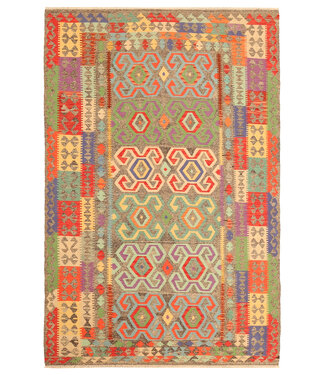 Kelimshop 295x194cm Afghanischer orientalischer Wollteppich handgefertigter Kelim-Teppich Kelimshop 295x194cm Afghanischer orientalischer Wollteppich handgefertigter Kelim-Teppich