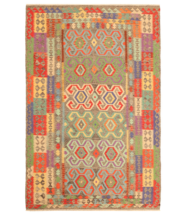 295x194cm Afghan Oriental wool carpet Handmade Kelim Rug