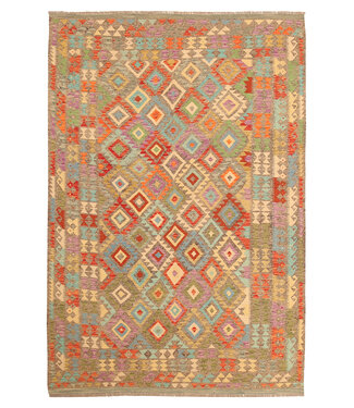 Kelimshop 295x201cm Afghanischer orientalischer Wollteppich handgefertigter Kelim-Teppich Kelimshop 295x201cm Afghanischer orientalischer Wollteppich handgefertigter Kelim-Teppich