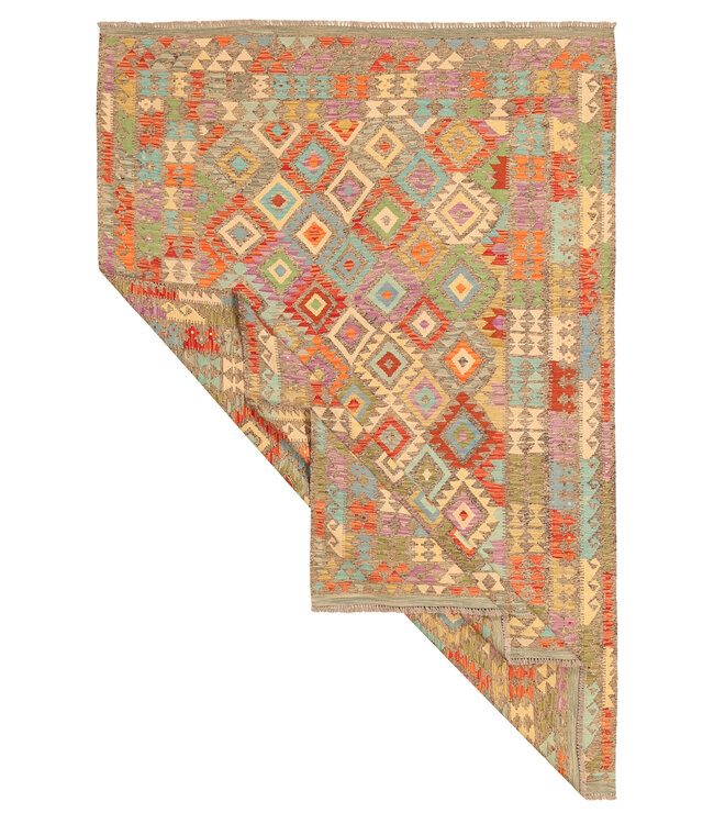 295x201cm Afghan Oriental wool carpet Handmade Kelim Rug