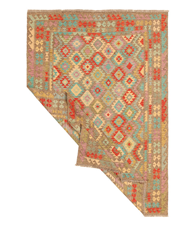 296x210cm Afghan Oriental wool carpet Handmade Kelim Rug