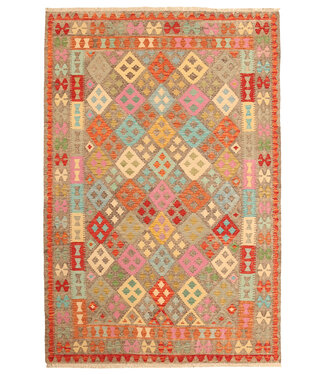 Kelimshop 298x198cm Afghanischer orientalischer Wollteppich handgefertigter Kelim-Teppich Kelimshop 298x198cm Afghanischer orientalischer Wollteppich handgefertigter Kelim-Teppich