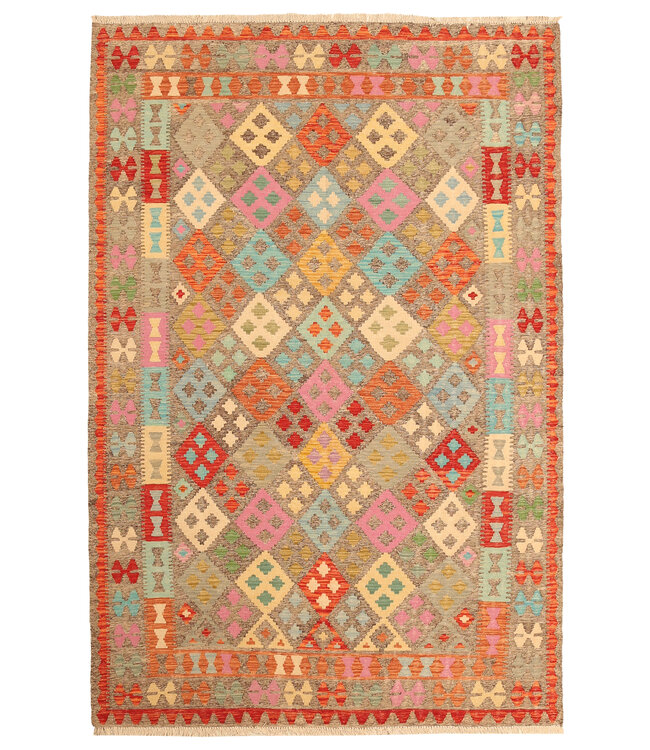298x198cm Afghan Oriental wool carpet Handmade Kelim Rug