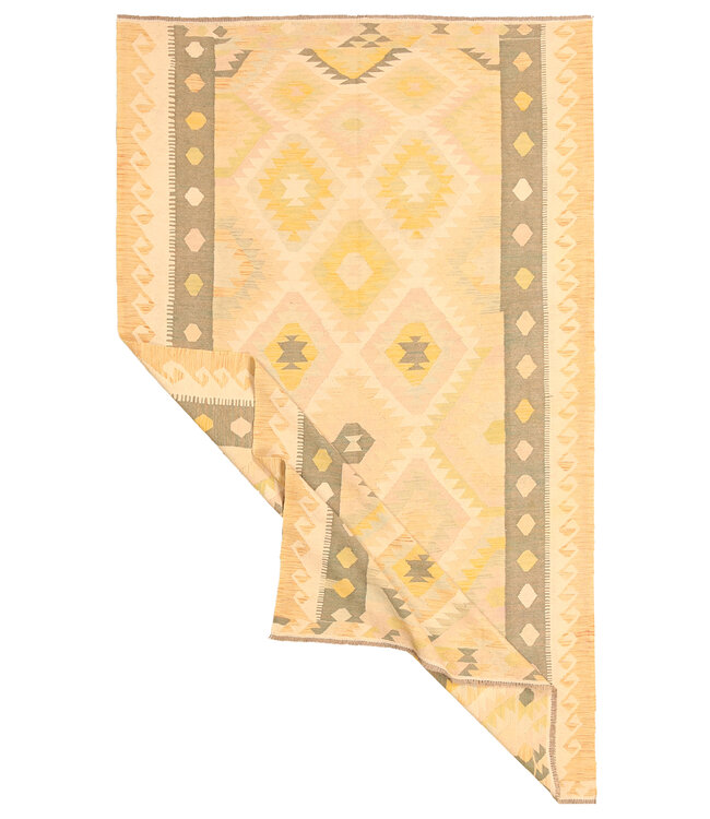 297x180cm  Afghanischer orientalischer Wollteppich handgefertigter Kelim-Teppich