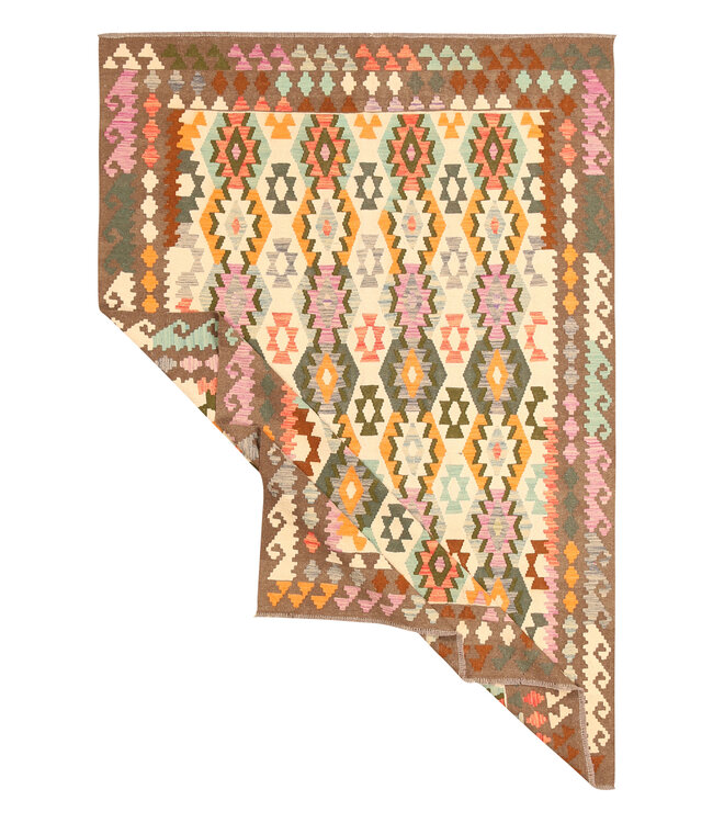 305x210cm  Afghanischer orientalischer Wollteppich handgefertigter Kelim-Teppich