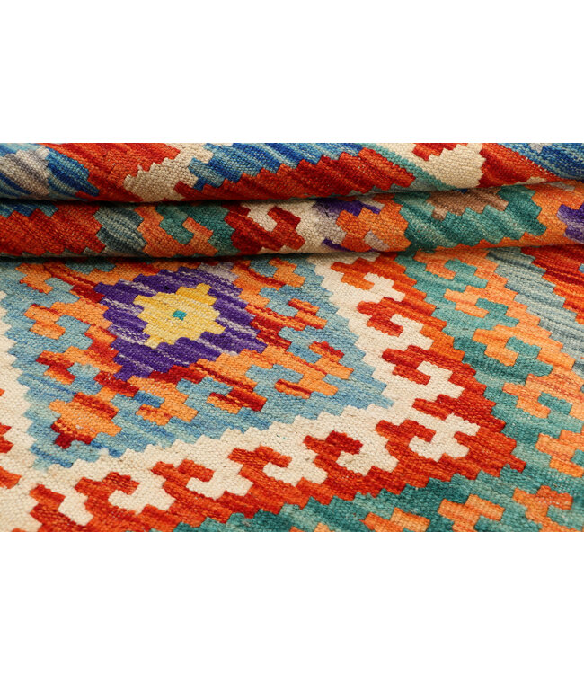 156x102 Afghanischer orientalischer Wollteppich handgefertigter Kelim-Teppich