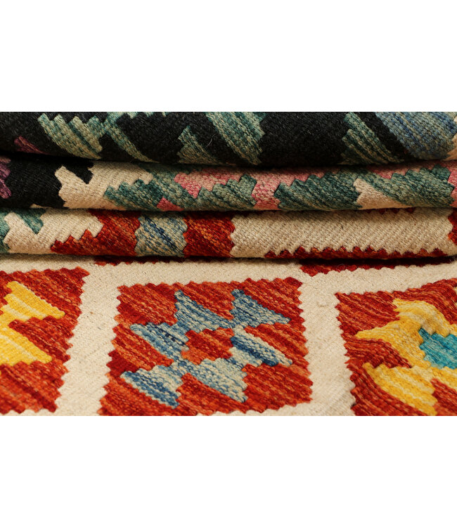 240x170 Afghanischer orientalischer Wollteppich handgefertigter Kelim-Teppich