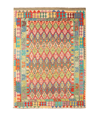 Kelimshop 293x218cm Afghanischer orientalischer Wollteppich handgefertigter Kelim-Teppich Kelimshop 293x218cm Afghanischer orientalischer Wollteppich handgefertigter Kelim-Teppich