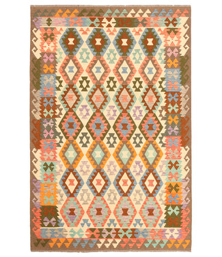 Kelimshop 300x198cm Afghanischer orientalischer Wollteppich handgefertigter Kelim-Teppich Kelimshop 300x198cm Afghanischer orientalischer Wollteppich handgefertigter Kelim-Teppich