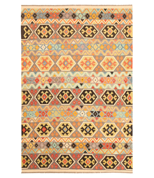 296x197cm Afghan Oriental wool carpet Handmade Kelim Rug