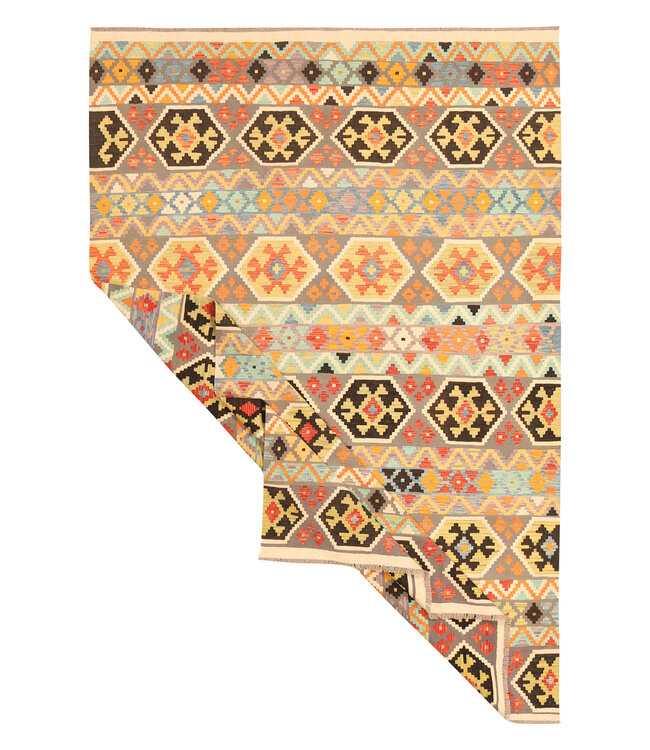 296x197cm Afghan Oriental wool carpet Handmade Kelim Rug