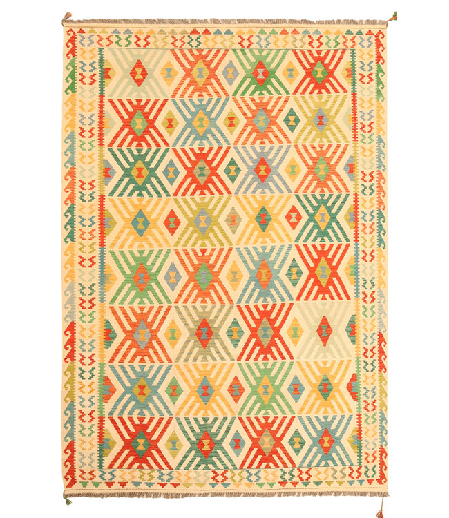 294x206cm Afghaans oosters wollen tapijt handgemaakt Kelim-kleed